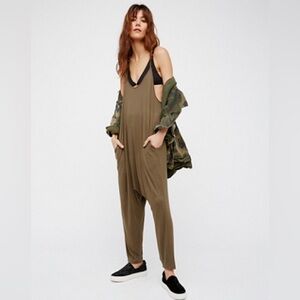 Free people really romper onesie army green XS